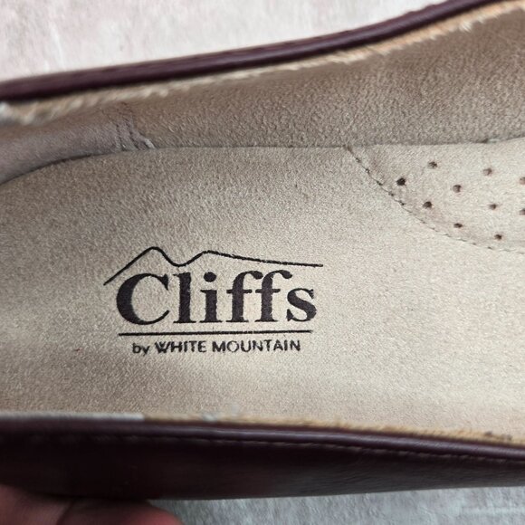 Cliffs Ballet Flats 7 Wide Fit Dark Brown Pleated Preppy Comfort Ballerina Shoes - Picture 10 of 11